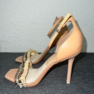 Dolce Vita nude fringe heels
